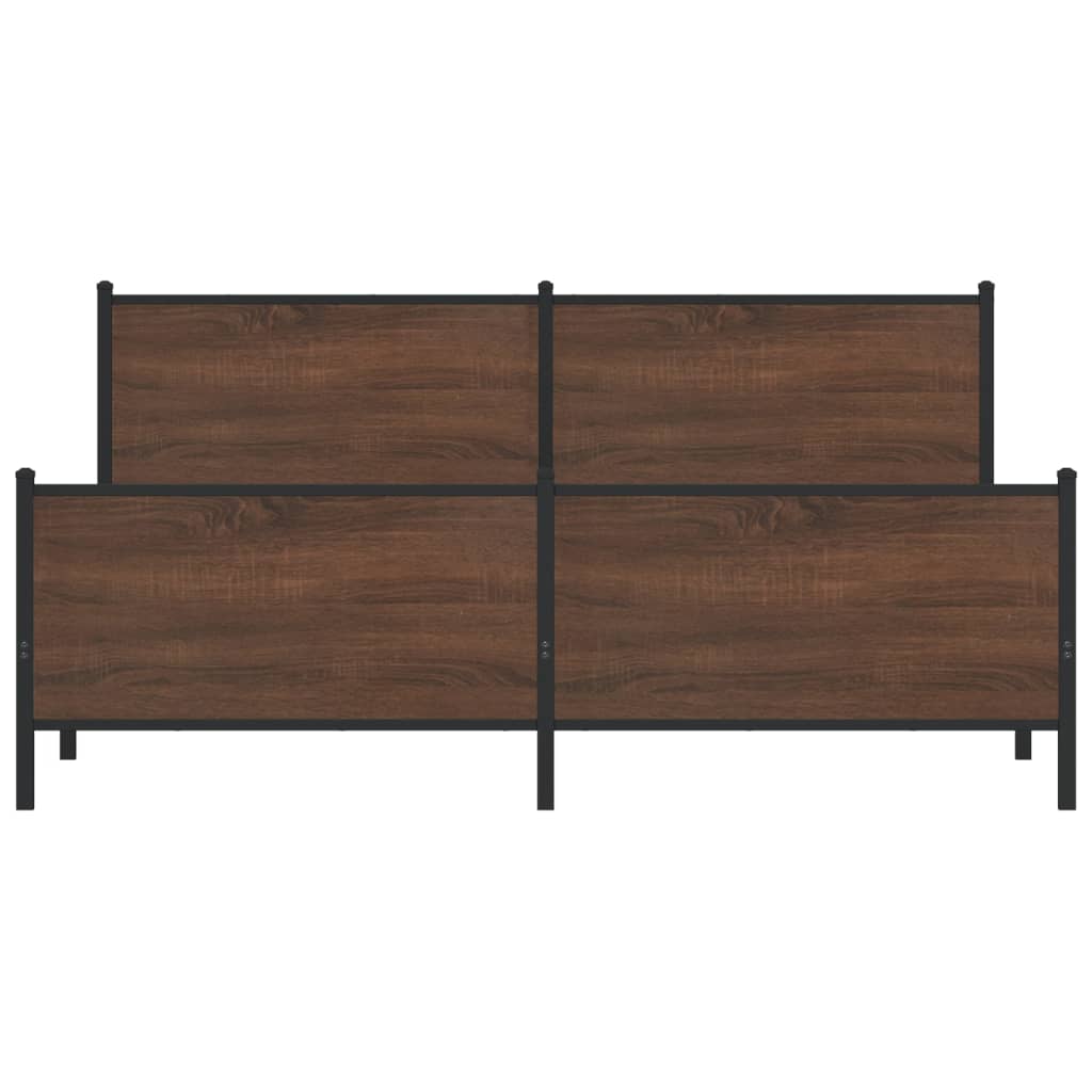 Metalni okvir kreveta bez madraca smeđa boja hrasta 180x200 cm