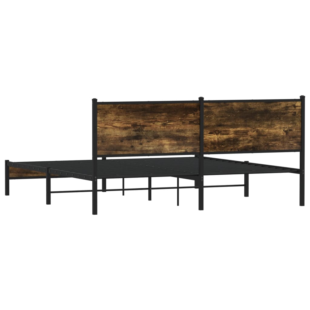 Metalni okvir kreveta bez madraca boja hrasta 183x213 cm