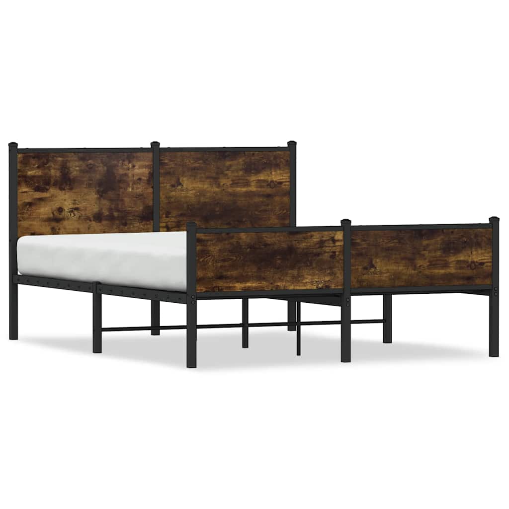 Metalni okvir kreveta bez madraca boja hrasta 150 x 200 cm