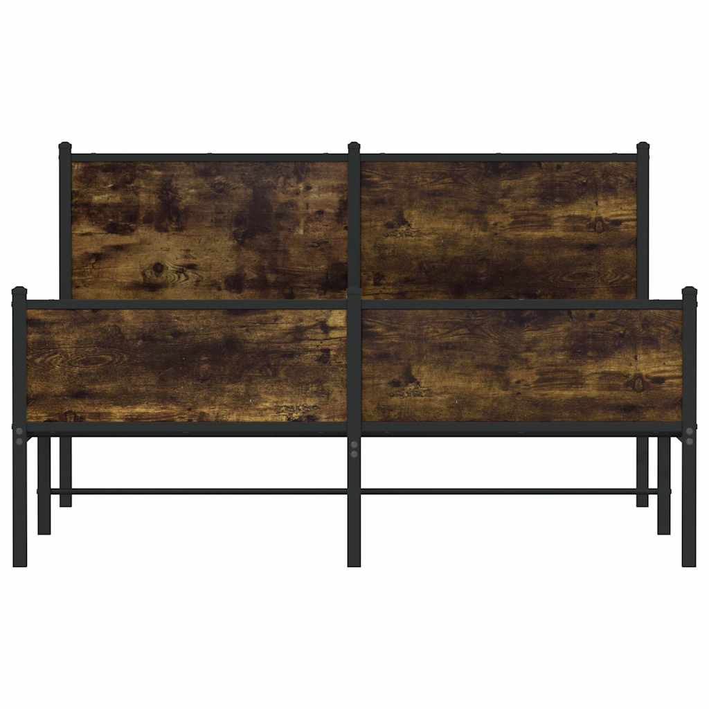 Metalni okvir kreveta bez madraca boja hrasta 150 x 200 cm
