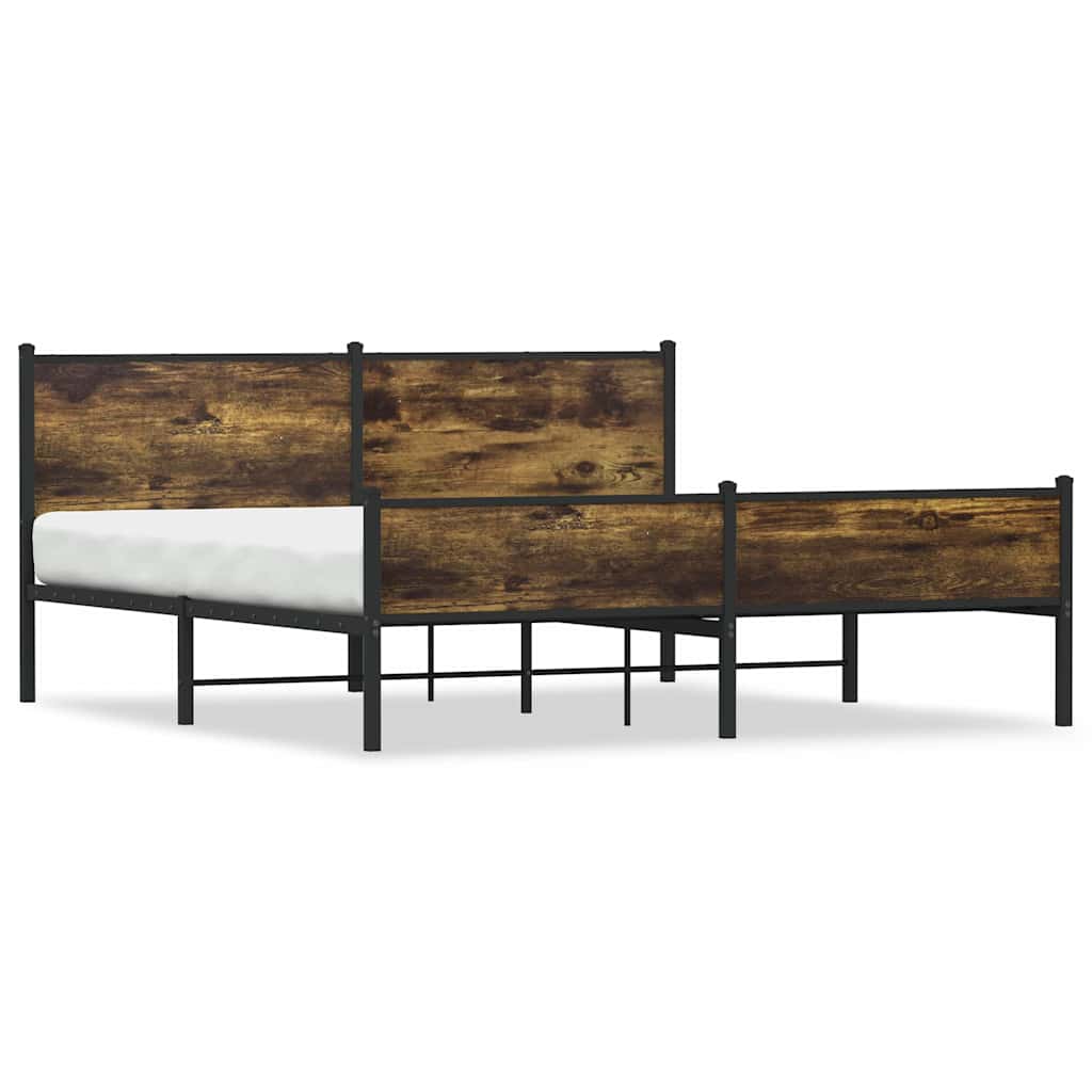 Metalni okvir kreveta bez madraca boja hrasta 160x200 cm