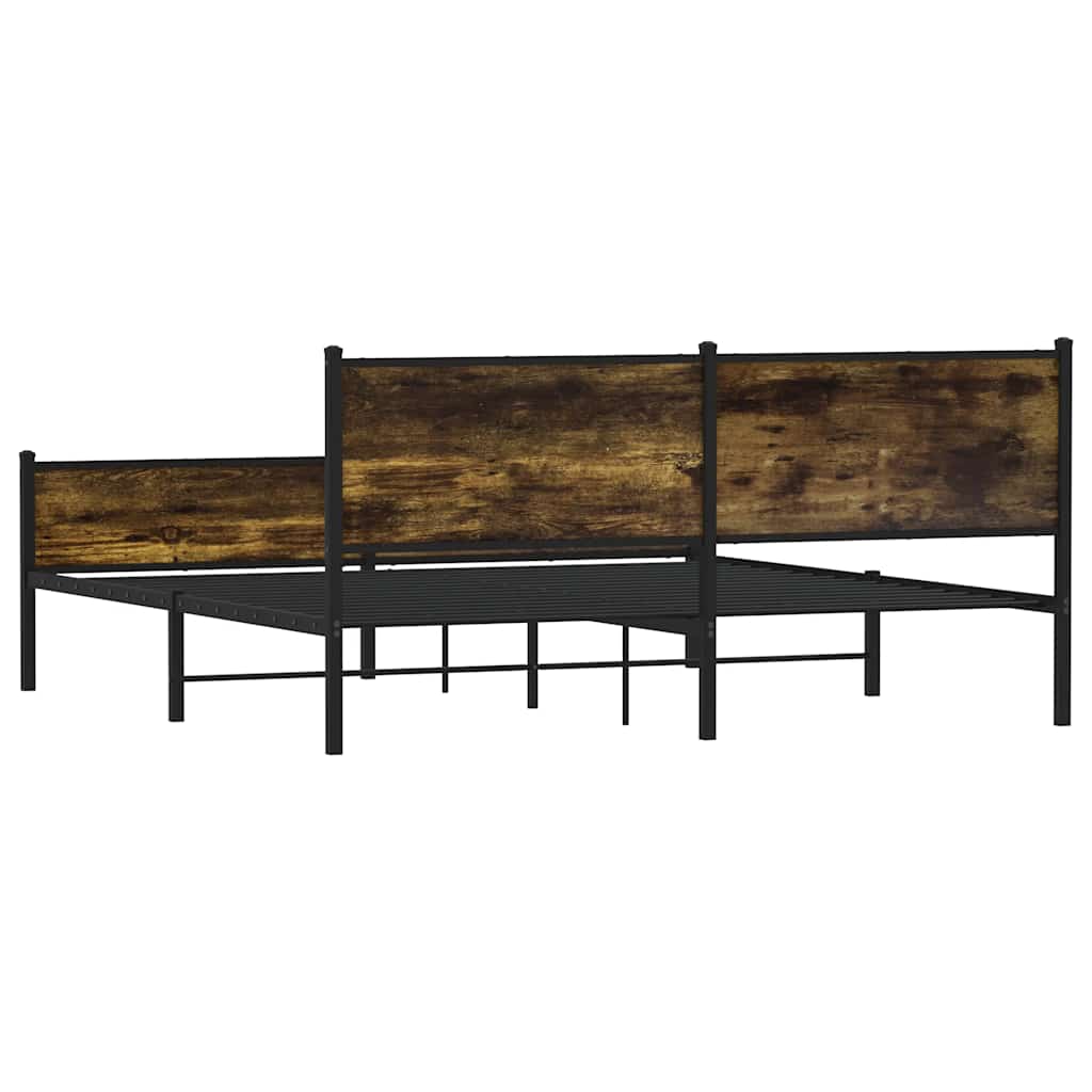 Metalni okvir kreveta bez madraca boja hrasta 160x200 cm