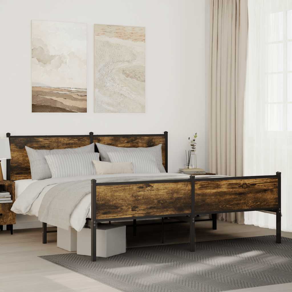 Metalni okvir kreveta bez madraca boja hrasta 160x200 cm