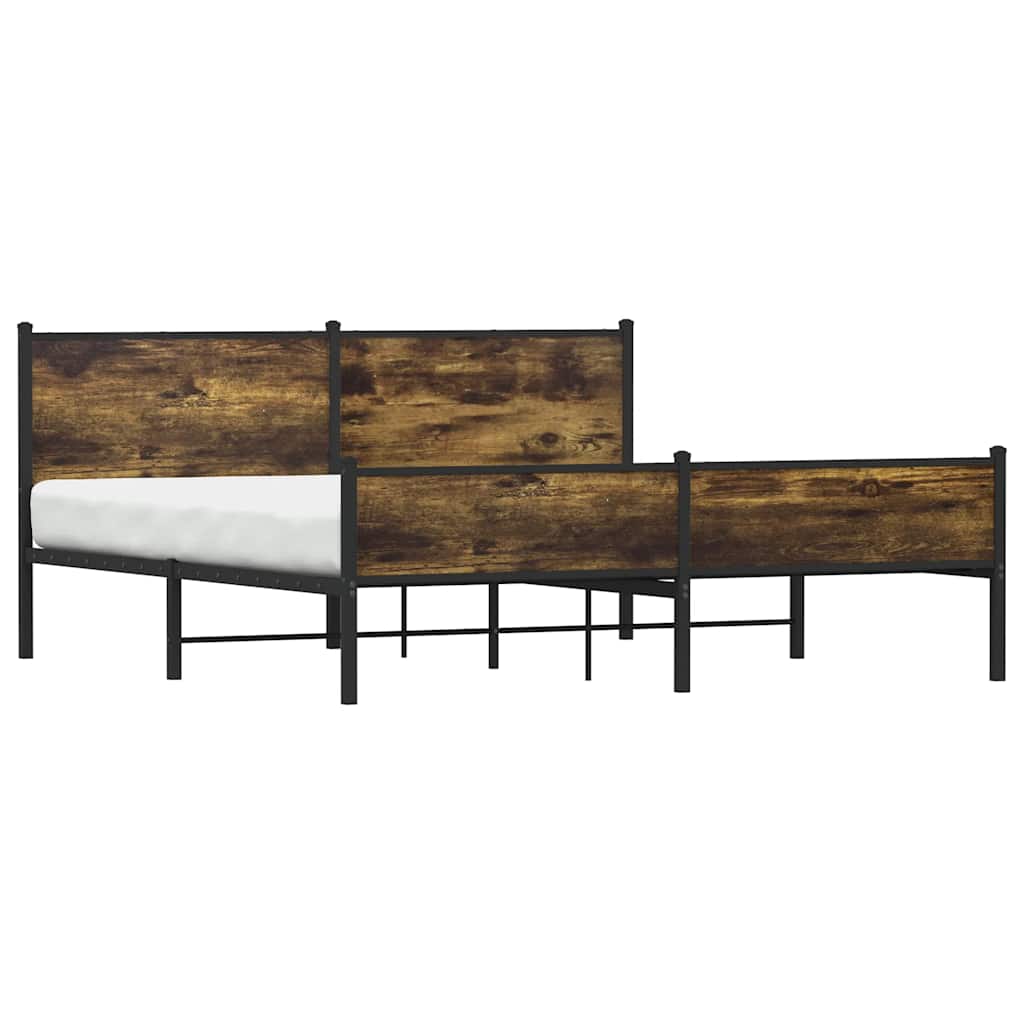Metalni okvir kreveta bez madraca boja hrasta 183x213 cm