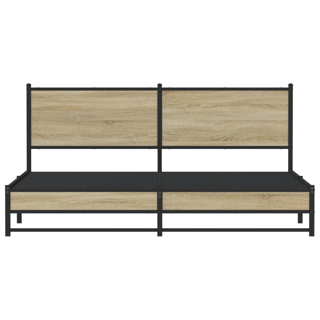 Metalni okvir kreveta bez madraca boja hrasta sonome 183x213 cm