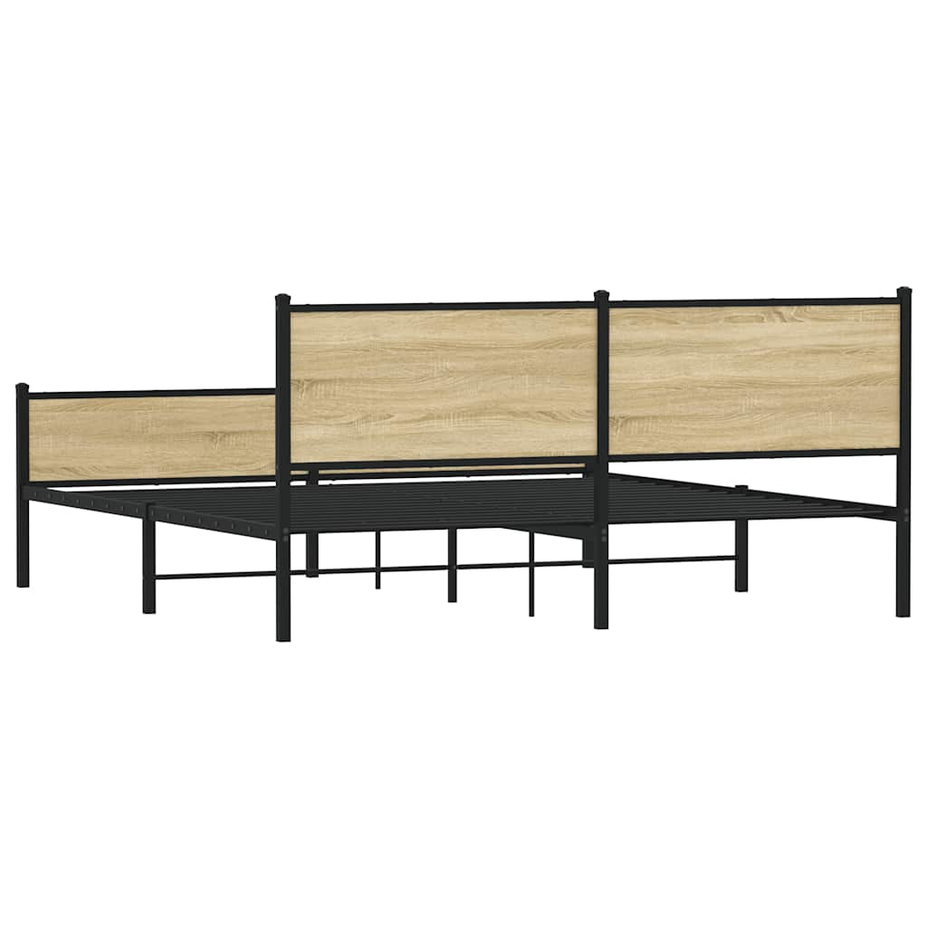 Metalni okvir kreveta bez madraca boja hrasta sonome 160x200 cm