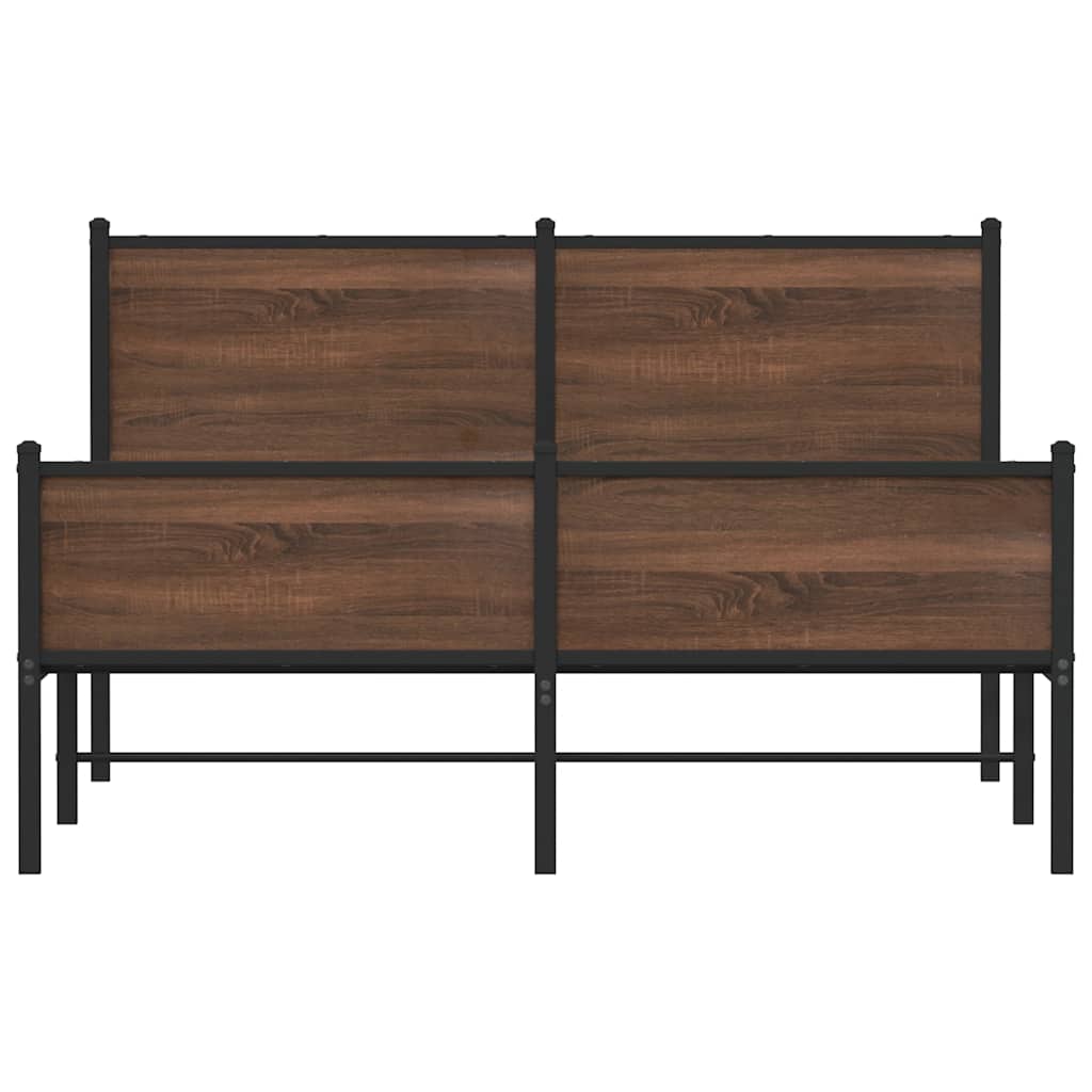 Metalni okvir kreveta bez madraca smeđa boja hrasta 150x200 cm