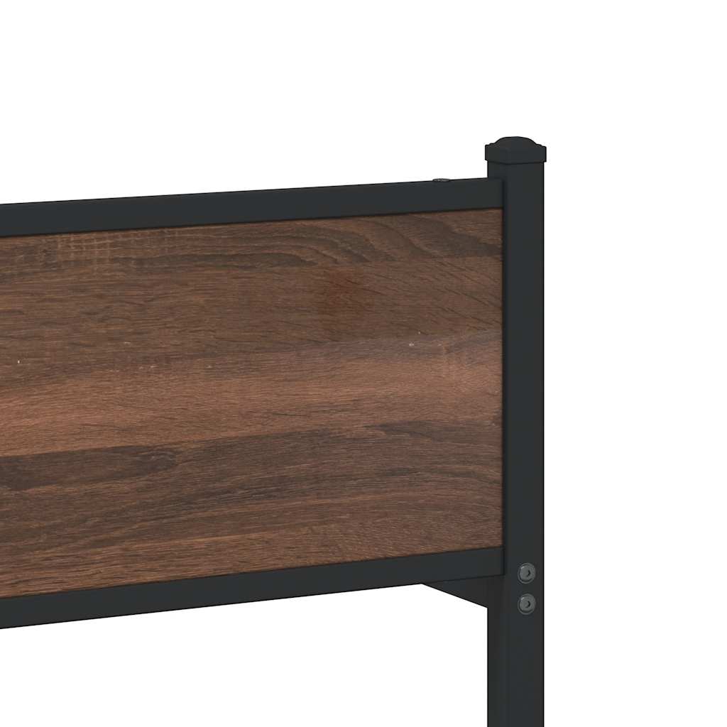 Metalni okvir kreveta bez madraca smeđa boja hrasta 180x200 cm