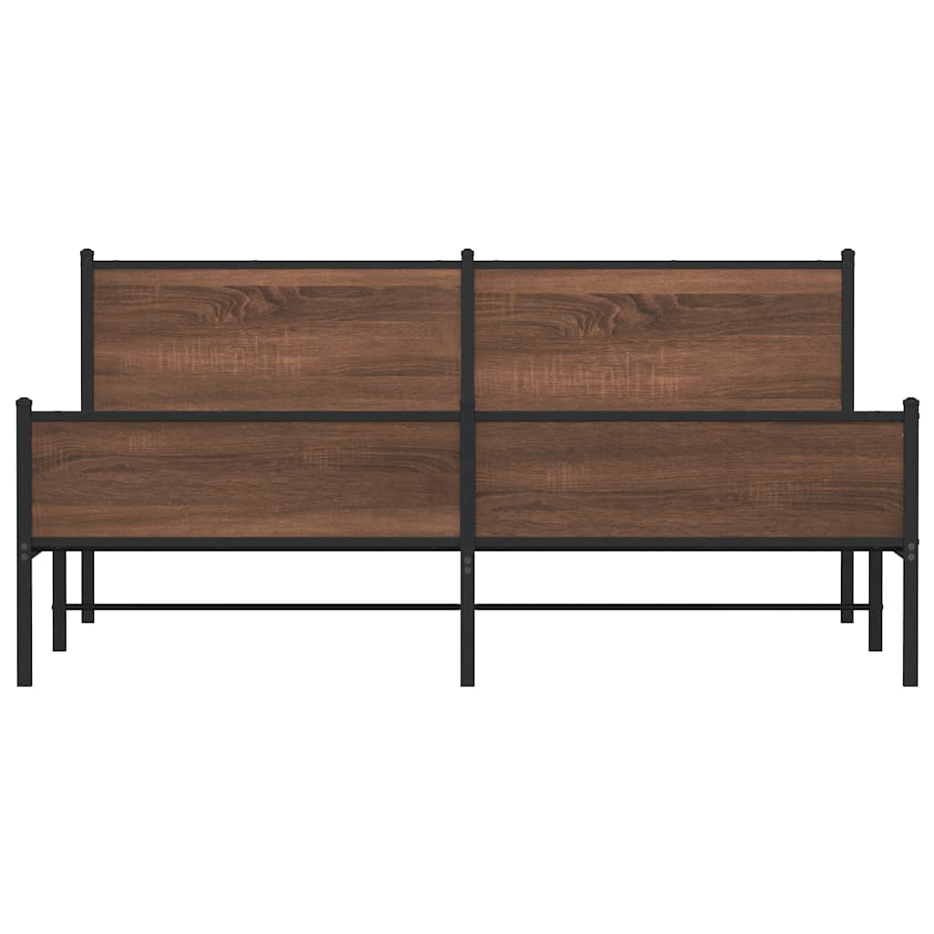 Metalni okvir kreveta bez madraca smeđa boja hrasta 183x213 cm