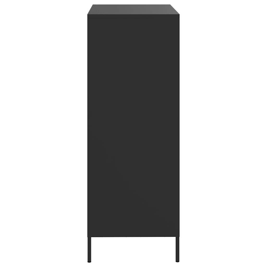 Visoka komoda crna 68 x 39 x 101,5 cm od čelika