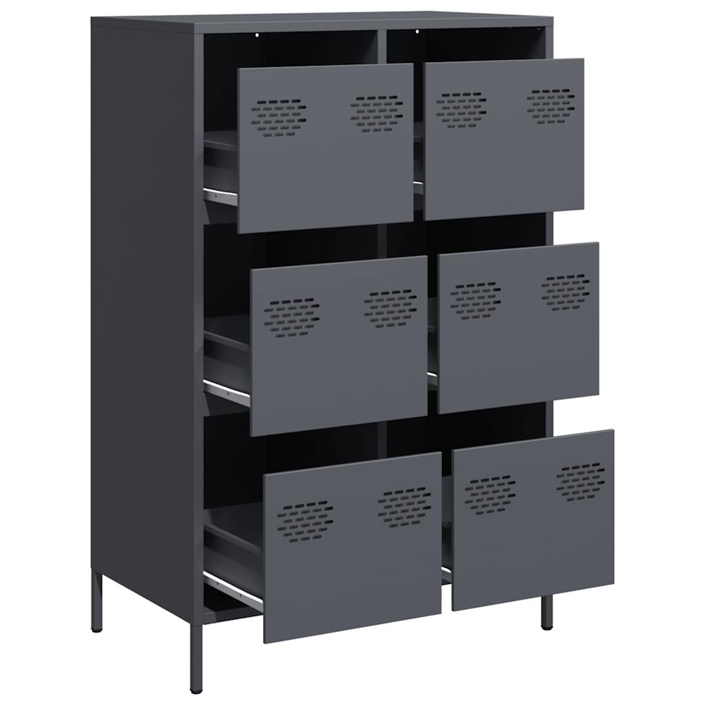 Visoka komoda antracit 68x39x101,5 cm od čelika