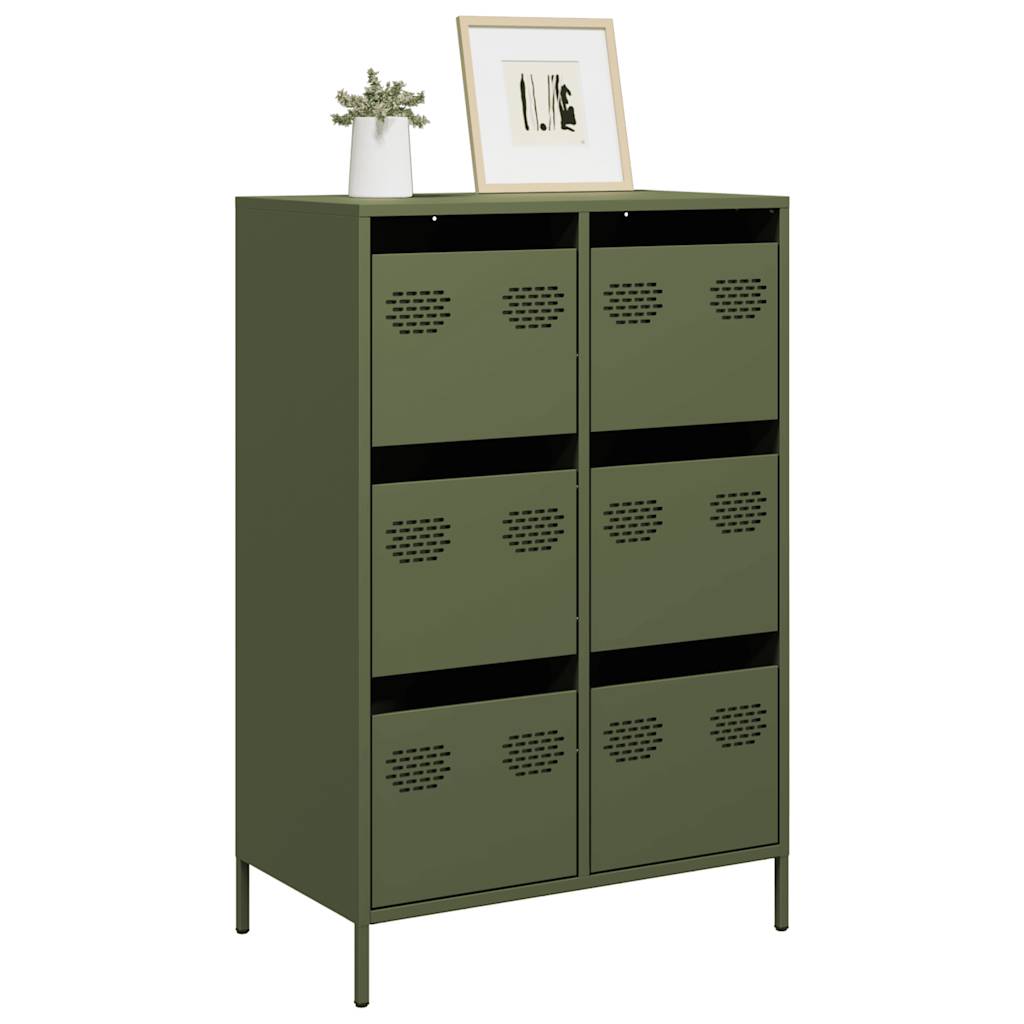 Visoka komoda maslinastozeleni 68x39x101,5 cm od čelika