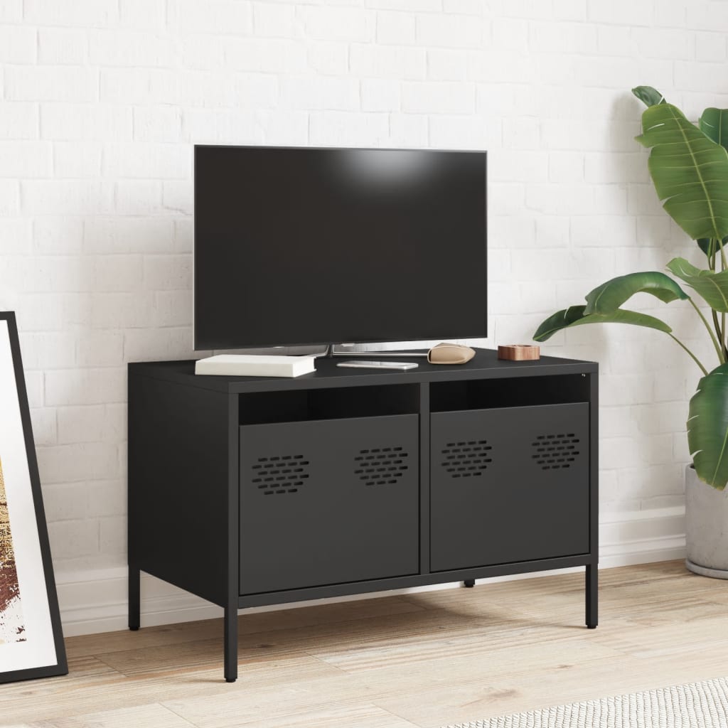 TV ormarić crni 68 x 39 x 43,5 cm hladno valjani čelik