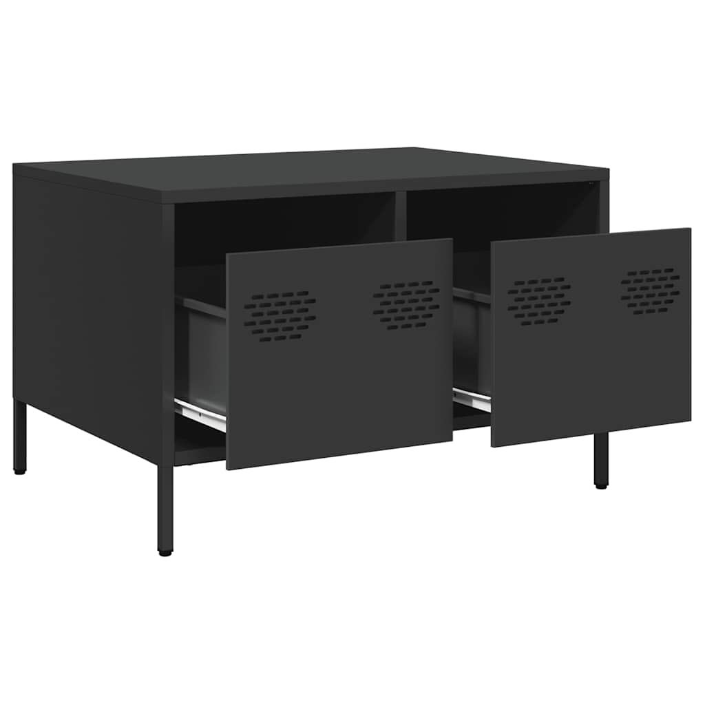 TV ormarić crni 68x50x43,5 cm hladno valjani čelik