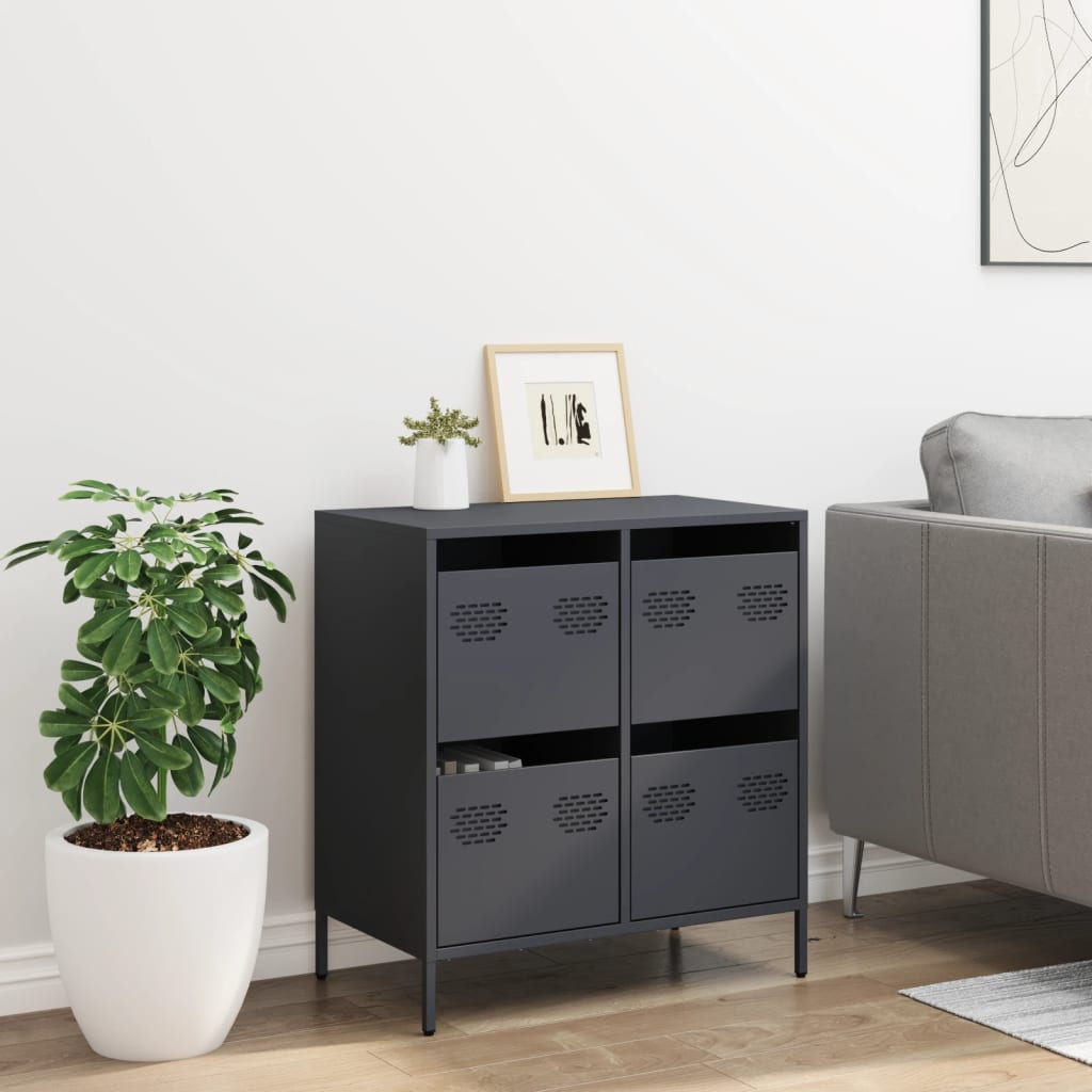 Komoda antracit 68x39x73,5 cm od hladno valjanog čelika