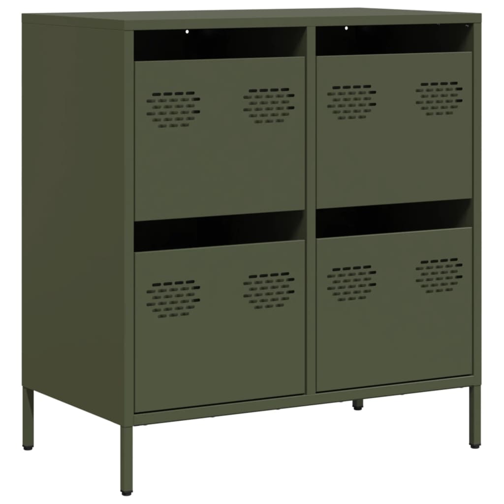 Komoda maslinastozelena 68x39x73,5 cm hladno valjani čelik