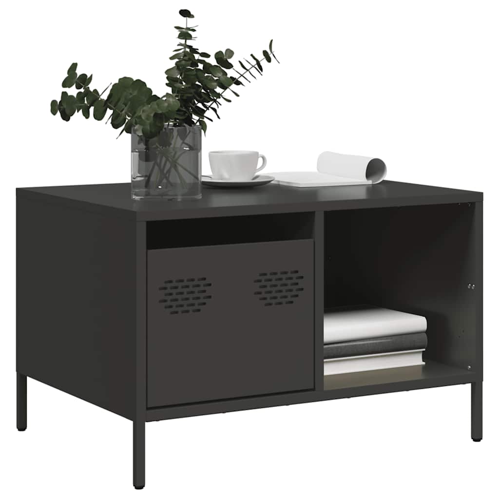 Stolić za kavu crni 68,5x50x43,5 cm od hladno valjanog čelika