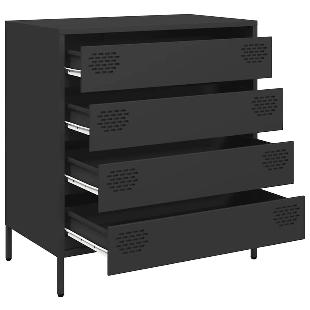 Komoda crna 68x39x73,5 cm hladno valjani čelik