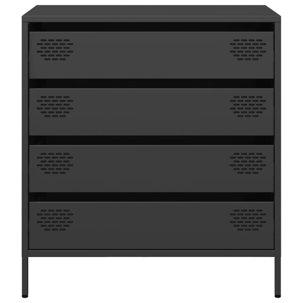 Komoda crna 68x39x73,5 cm hladno valjani čelik