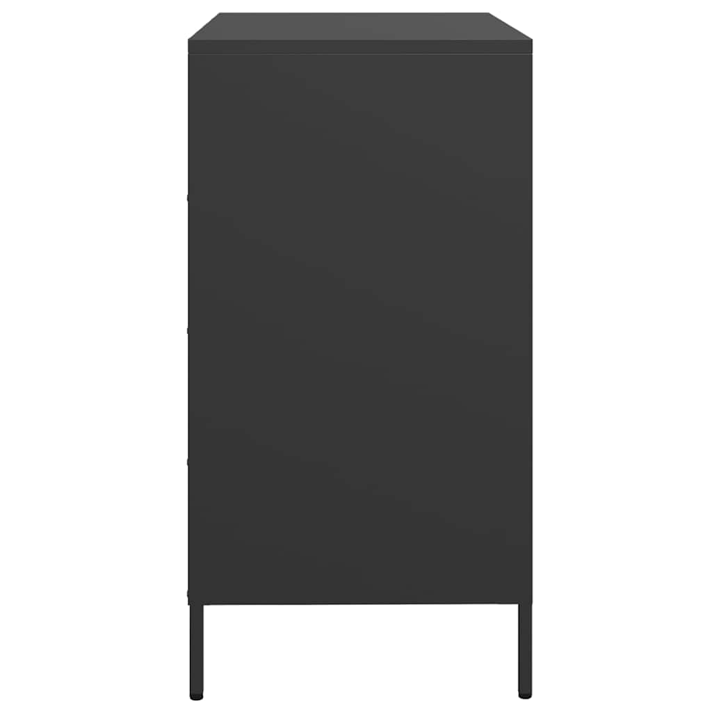 Komoda crna 68x39x73,5 cm hladno valjani čelik
