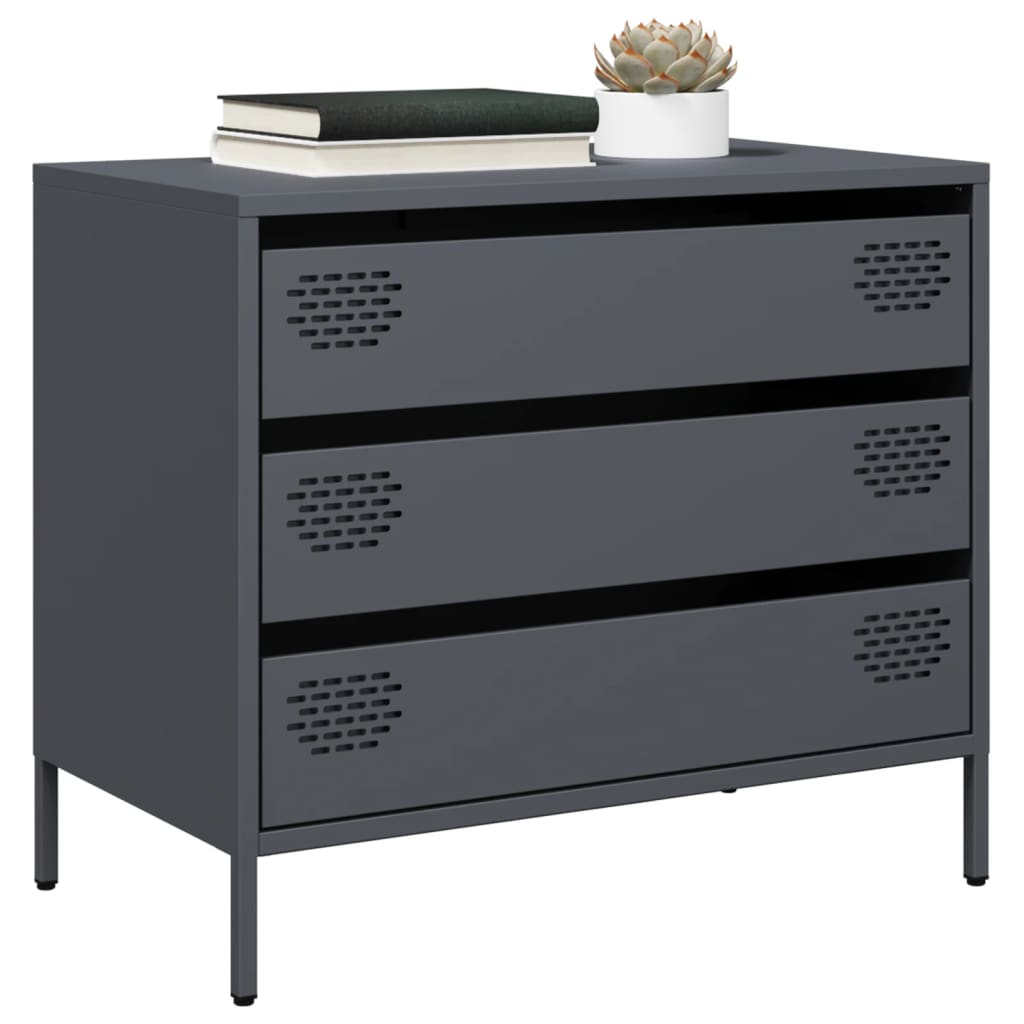 Komoda antracit 68x39x58,5 cm od hladno valjanog čelika