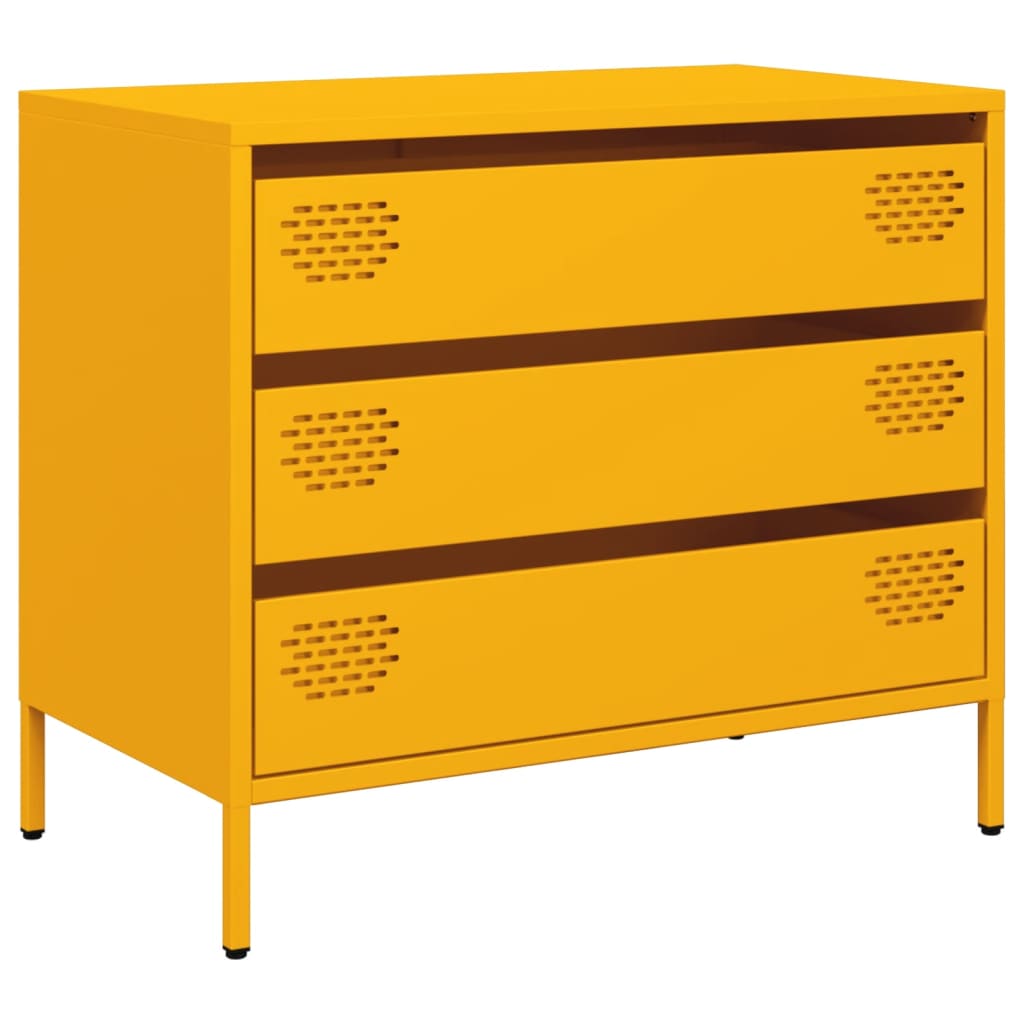 Komoda boja senfa 68x39x58,5 cm hladno valjanog čelika