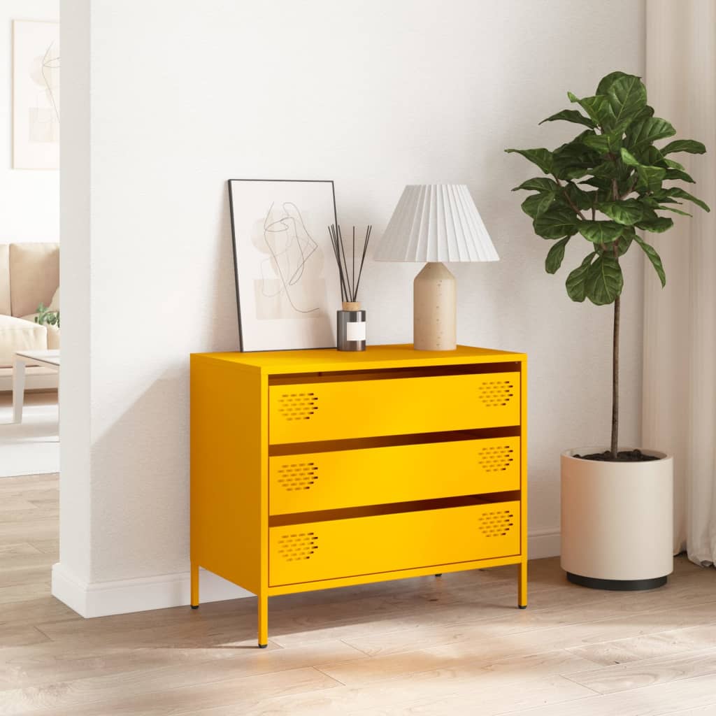 Komoda boja senfa 68x39x58,5 cm hladno valjanog čelika