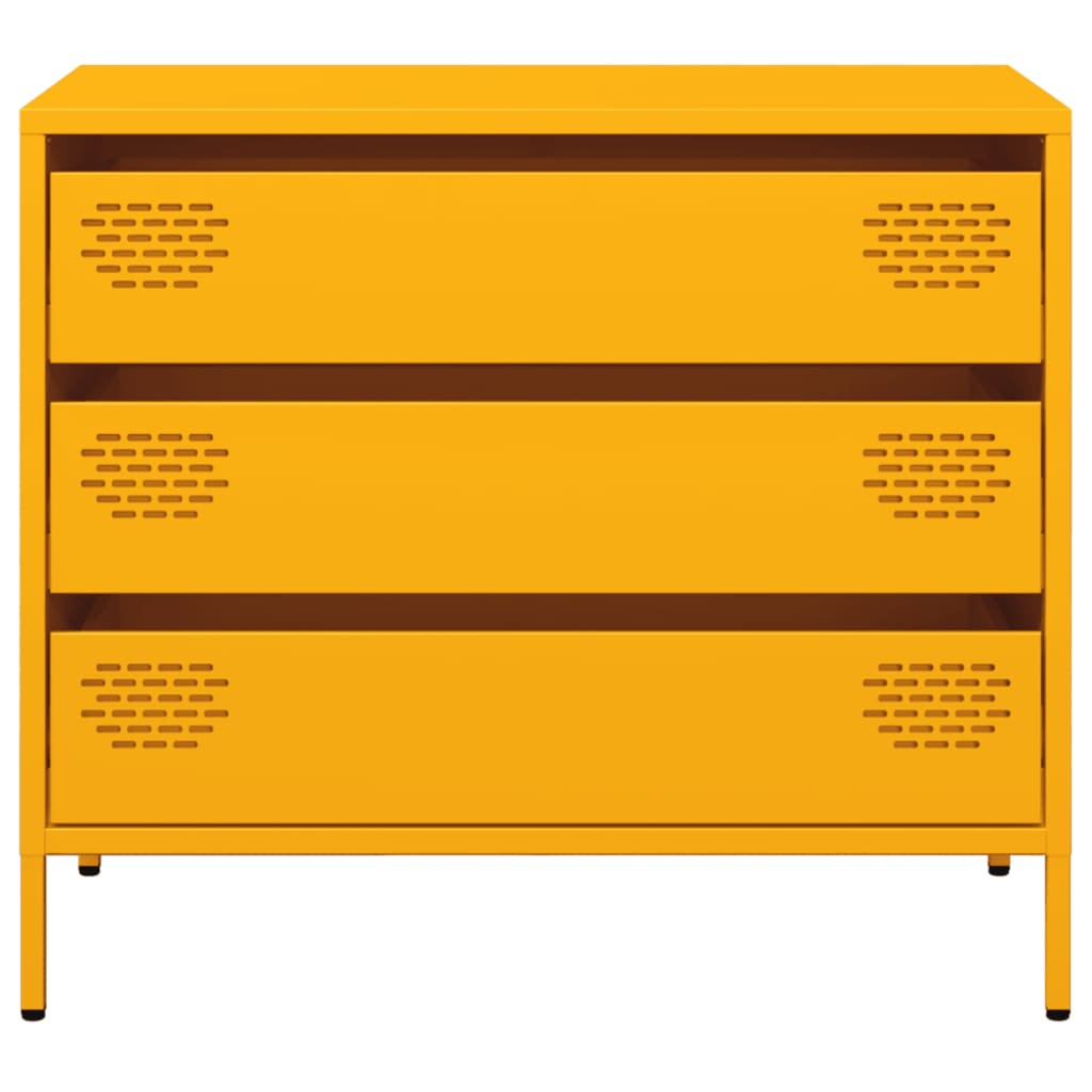 Komoda boja senfa 68x39x58,5 cm hladno valjanog čelika
