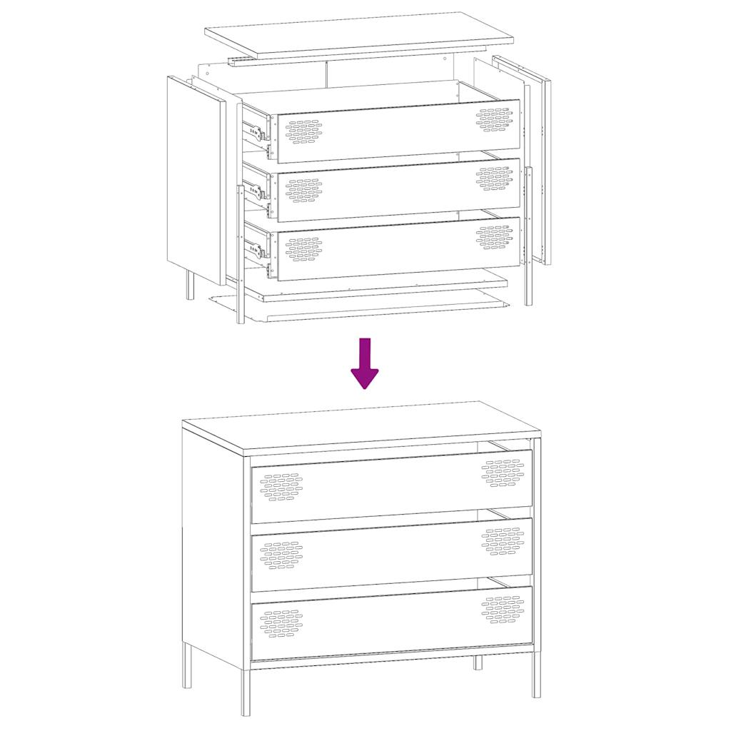 Komoda bijela 68x39x58,5 cm Hladno valjani čelik