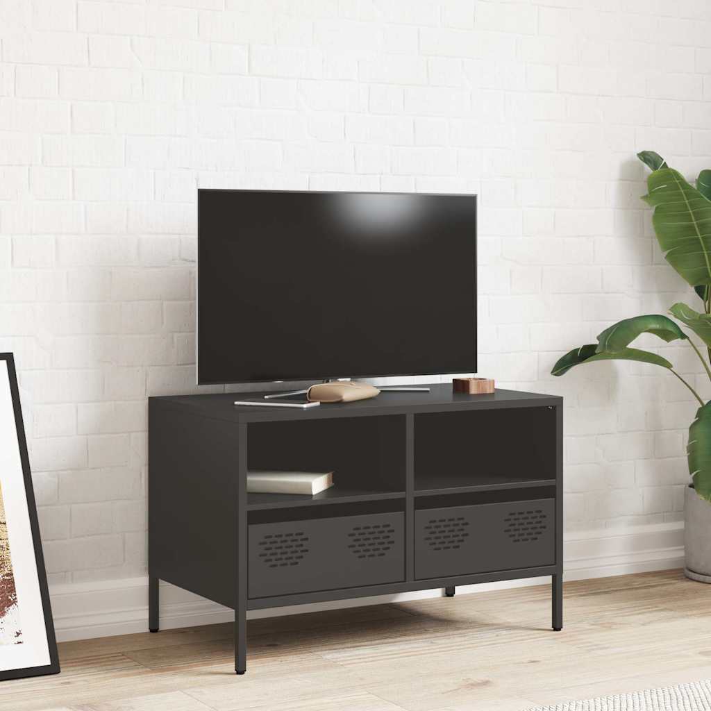 TV ormarić crni 68 x 39 x 43,5 cm hladno valjani čelik