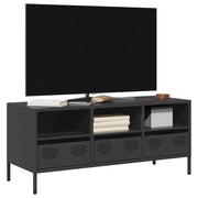 TV ormarić crni 101,5x39x43,5 cm hladno valjani čelik
