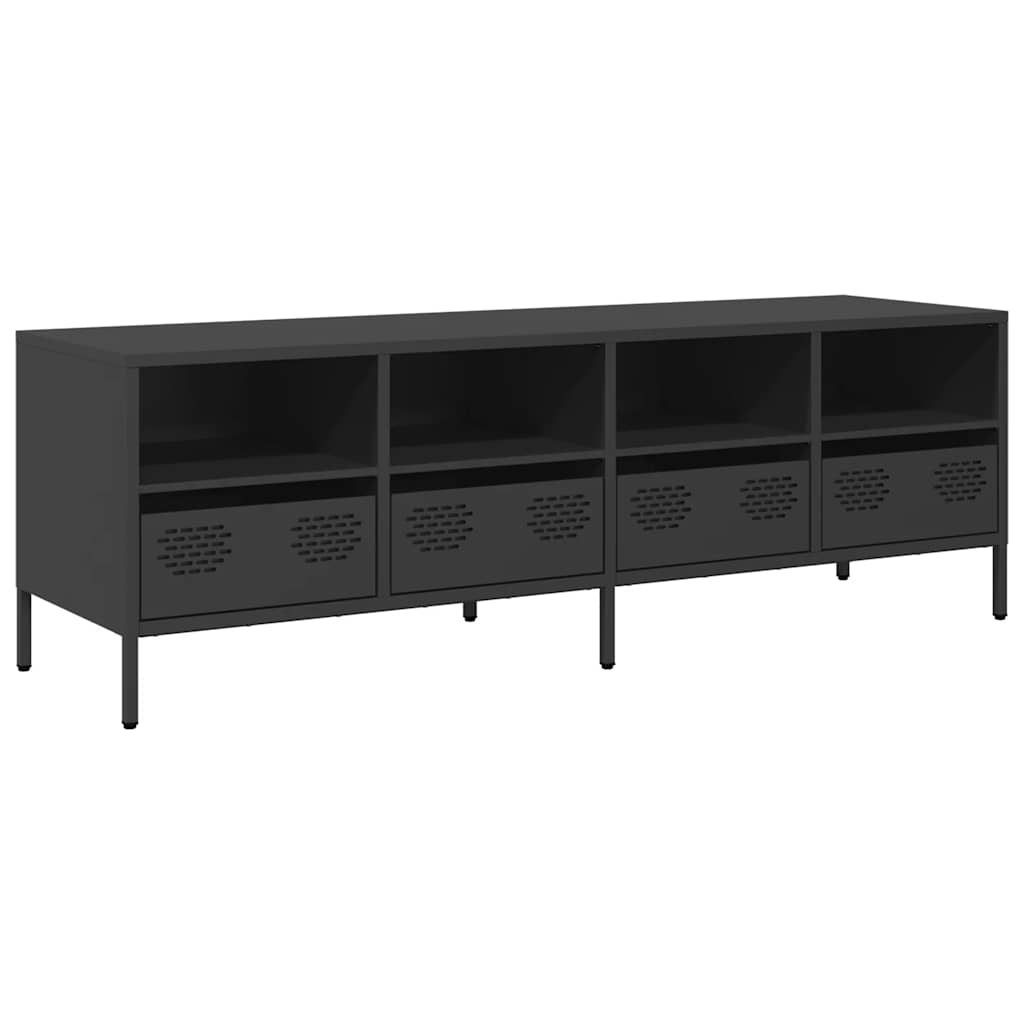 TV ormarić crni 135x39x43,5 cm hladno valjani čelik