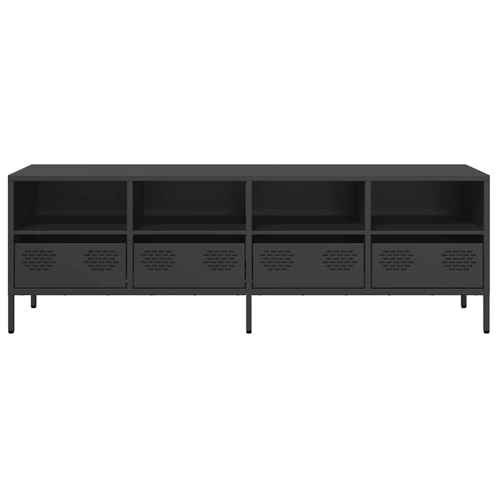 TV ormarić crni 135x39x43,5 cm hladno valjani čelik