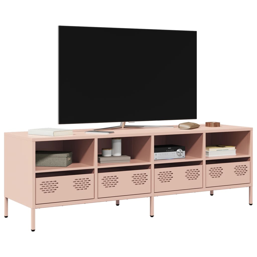 TV ormarić ružičasti 135x39x43,5 cm hladno valjani čelik
