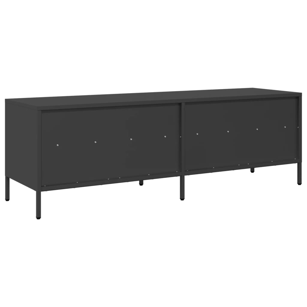 TV ormarić crni 135x39x43,5 cm hladno valjani čelik