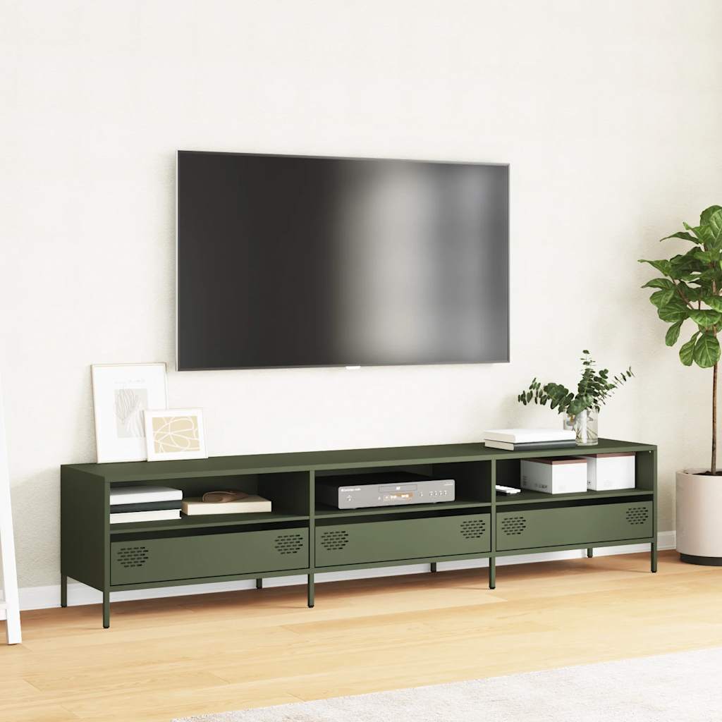 TV ormarić maslinastozeleni 202x39x43,5 cm čelični