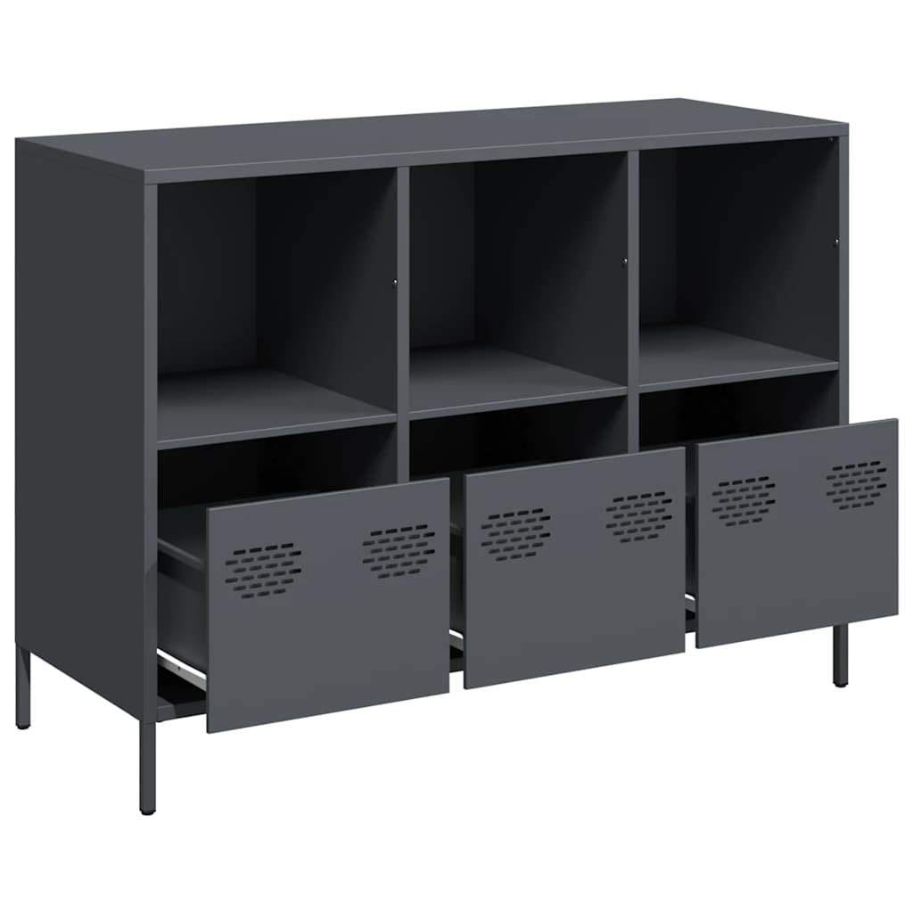 Komoda antracit 101,5x39x73,5 cm od hladno valjanog čelika