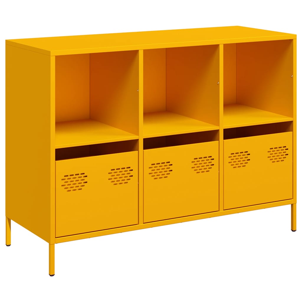 Komoda boja senfa 101,5x39x73,5 cm hladno valjani čelik Žuta