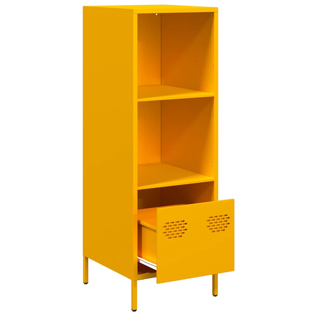 Visoka komoda boja senfa 35x39x103,5 cm od čelika