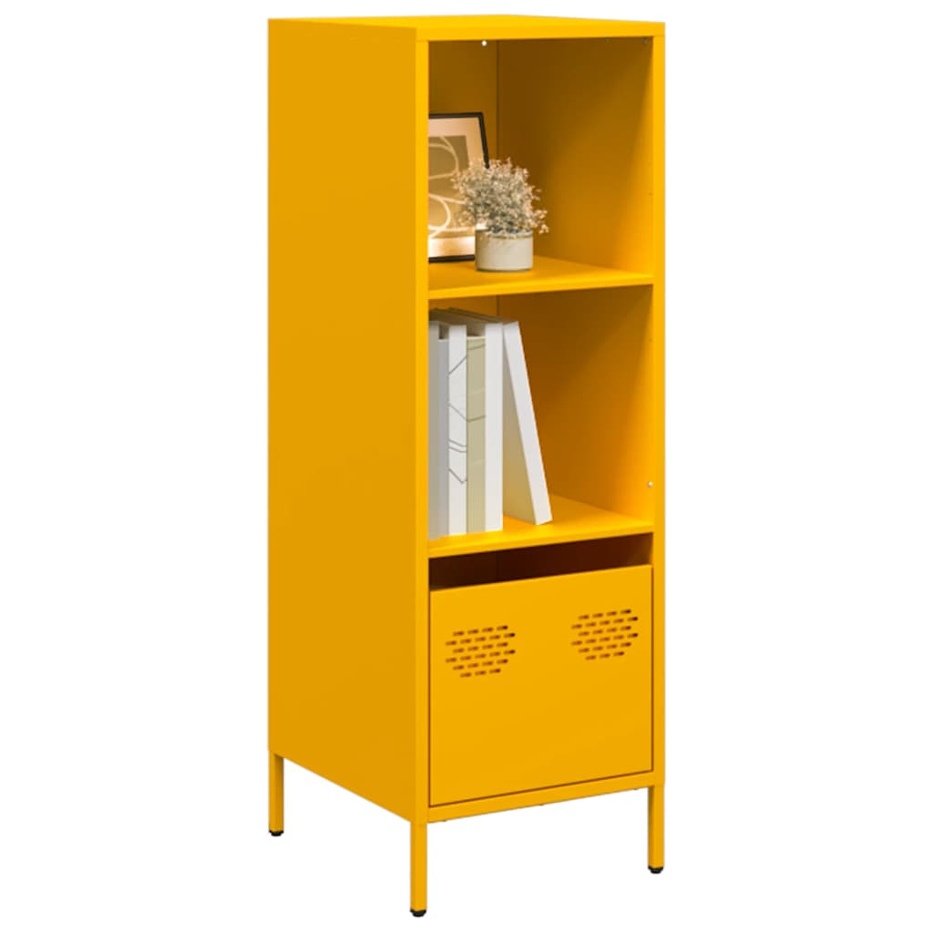 Visoka komoda boja senfa 35x39x103,5 cm od čelika