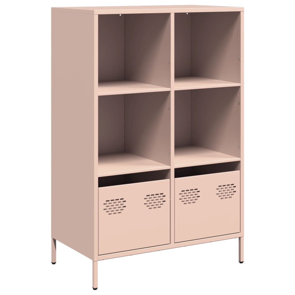 Visoka komoda ružičasta 68x39x103,5 cm čelik