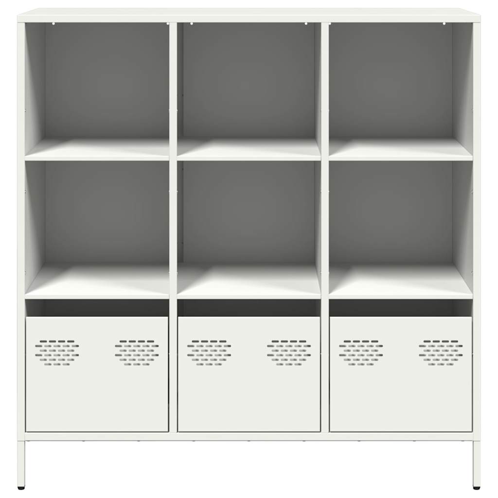 Visoka komoda bijela 101,5x39x103,5 cm čelična