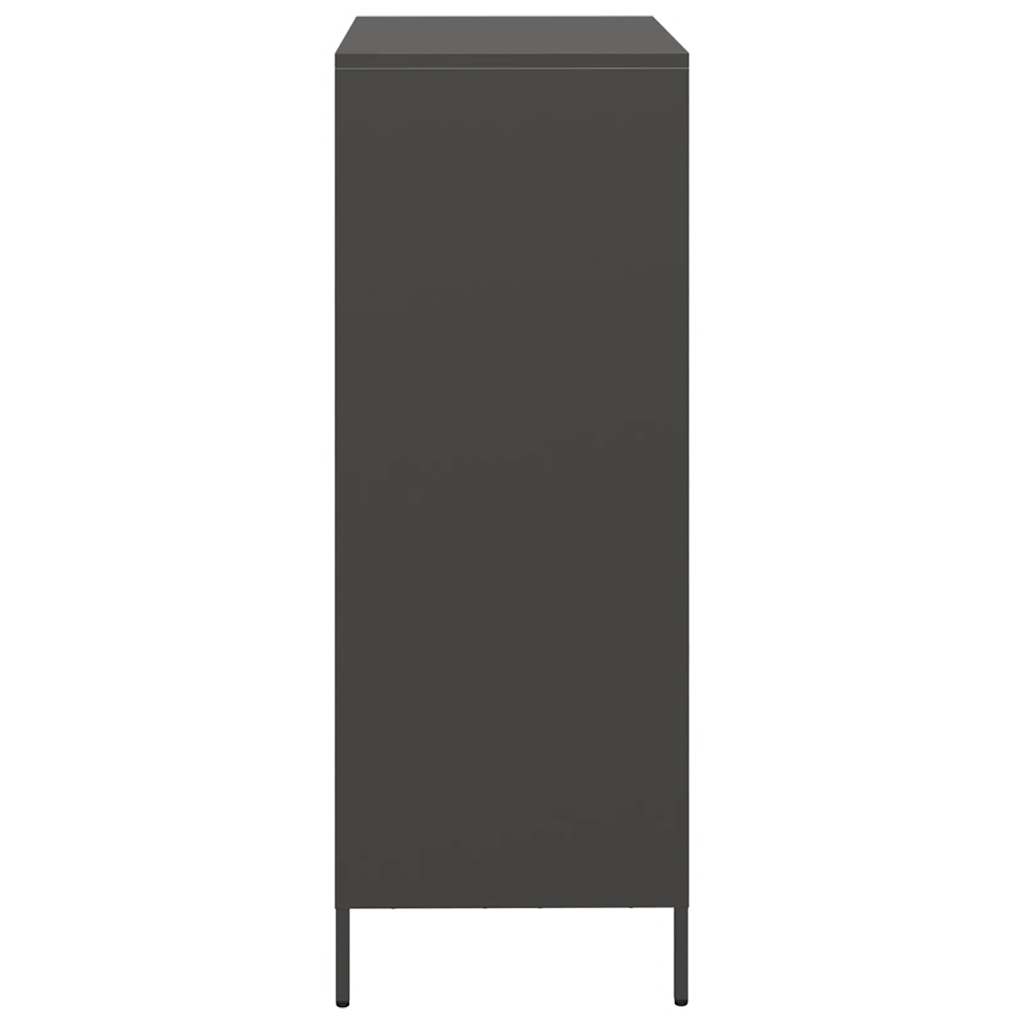Visoka komoda crna 39x35x103,5 cm čelična