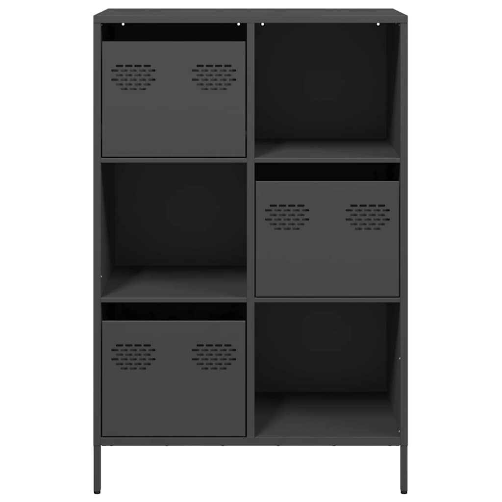 Visoka komoda crna 68x39x103,5 cm od čelika