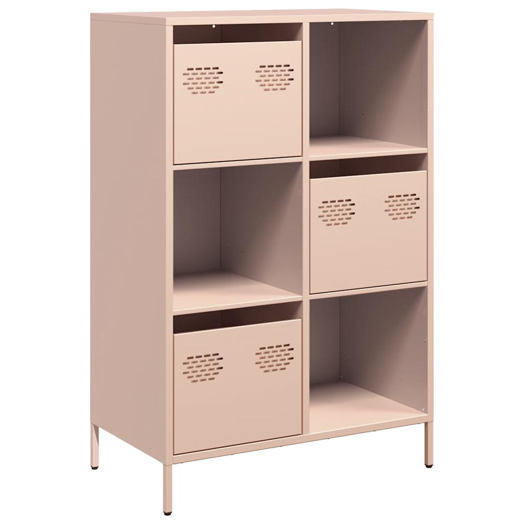 Visoka komoda ružičasta 68x39x103,5 cm čelik