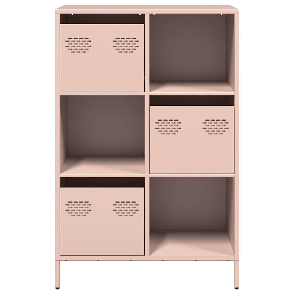 Visoka komoda ružičasta 68x39x103,5 cm čelik