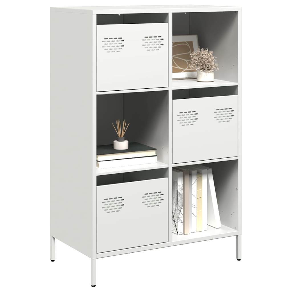 Visoka komoda bijela 68x39x103,5 cm čelična