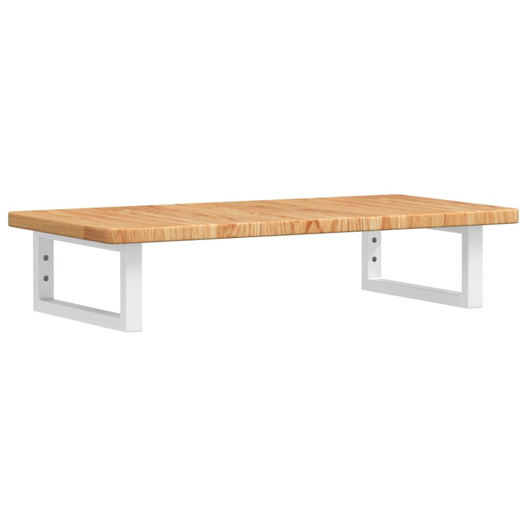 Zidna polica za umivaonik od čelika i masivne hrastovine Smeđa 80 x 40 x 2.5 cm