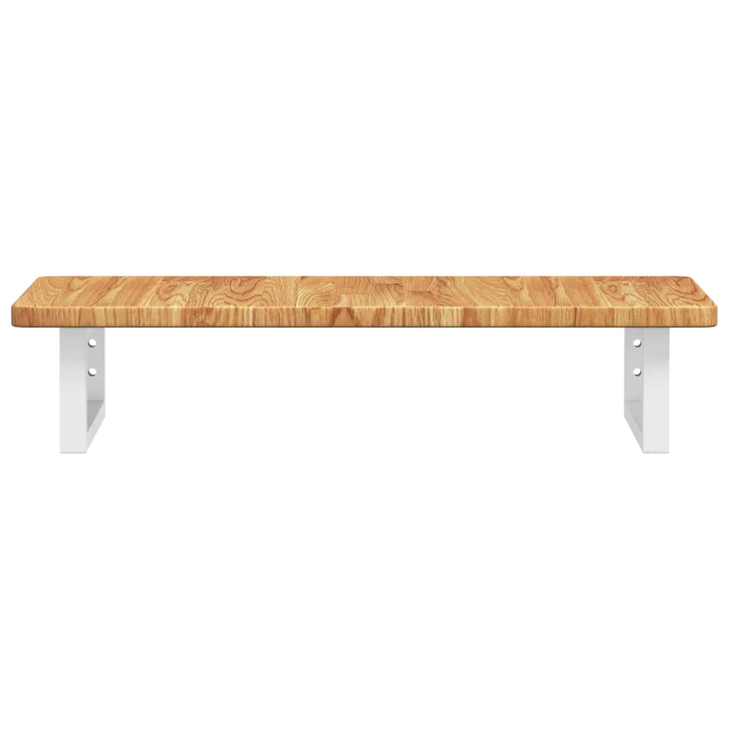 Zidna polica za umivaonik od čelika i masivne hrastovine Smeđa 80 x 40 x 2.5 cm