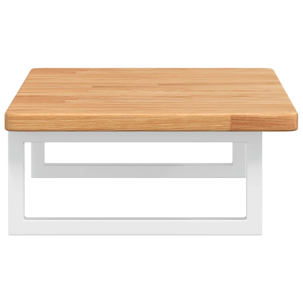 Zidna polica za umivaonik od čelika i masivne hrastovine Smeđa 80 x 40 x 2.5 cm